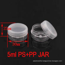 5g Clear Screw Lids Plastic Empty Cosmetic Pot Jar, Travel Cream Jar
